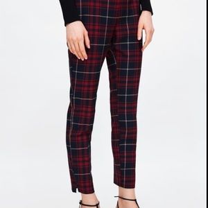 New with tags! Zara Womens Plaid/Tartan Ankle Pants Skinny Trousers